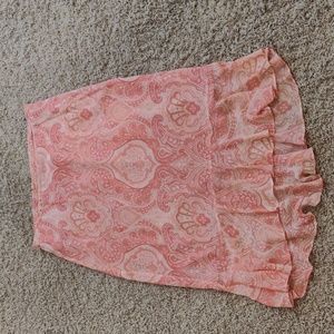 Banana Republic silk coral paisley skirt size 8